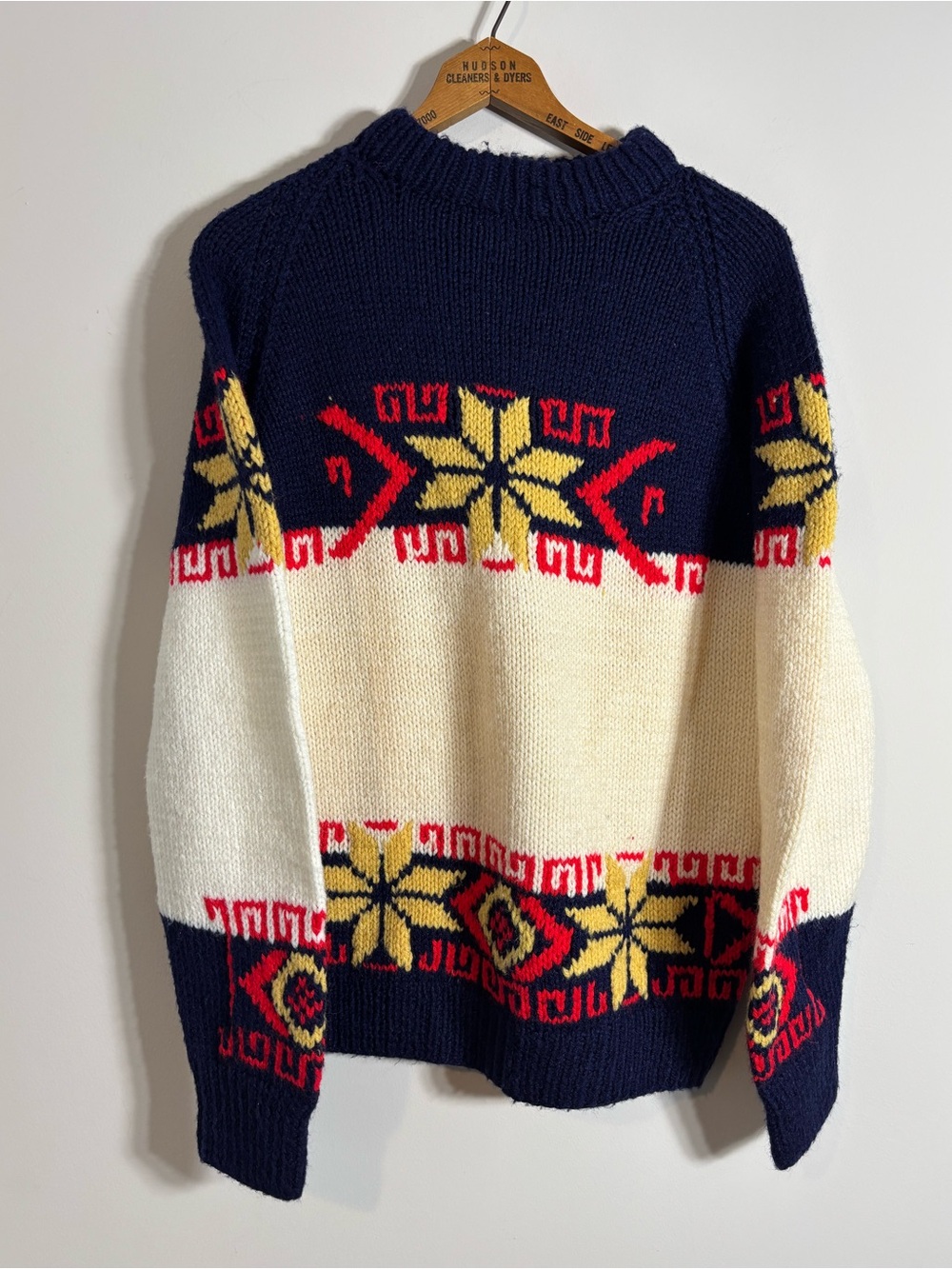 Vintage Nordic Fair Isle Knit Sweater Multicolor Medium